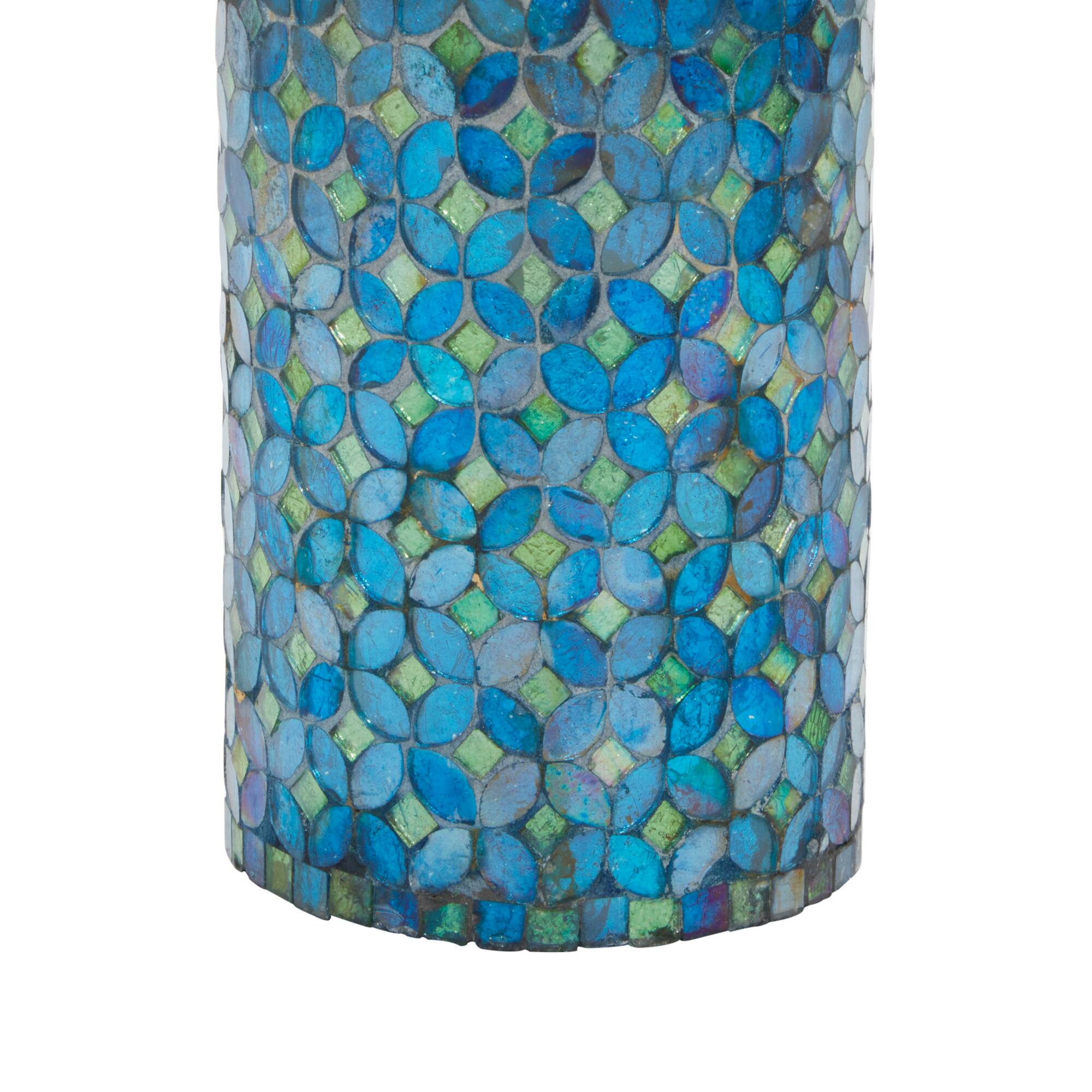 Turquoise Metal Glam Candle Holder Set